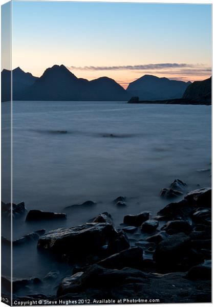 Black Cuillin Hills from Elgol Canvas Print by Steve Hughes