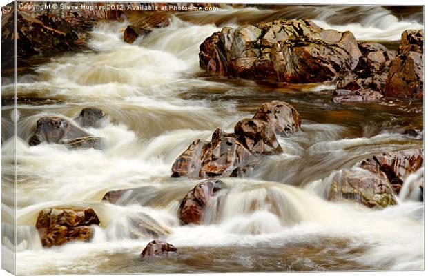 Fast Flowing over the Rocks Canvas Print by Steve Hughes