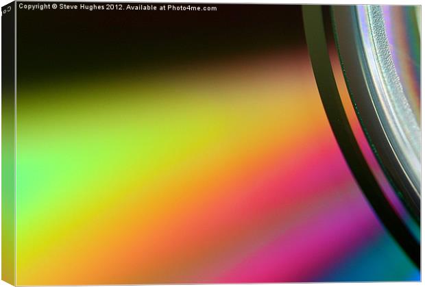 Music Compact Disc macro colours Canvas Print by Steve Hughes