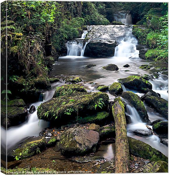 Watersmeet Waterfalls at Lynmouth Canvas Print by Steve Hughes