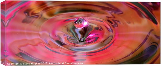 Pinky water drop Canvas Print by Steve Hughes