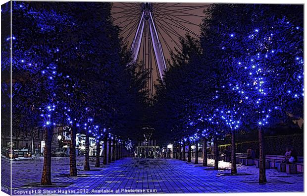 Blue trees the London Eye Canvas Print by Steve Hughes