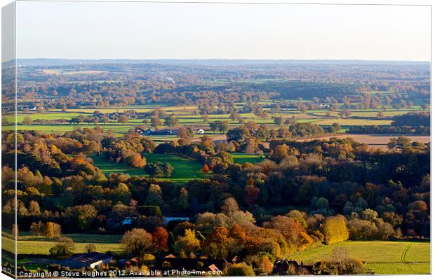 Autumnal views from Box Hill Canvas Print by Steve Hughes