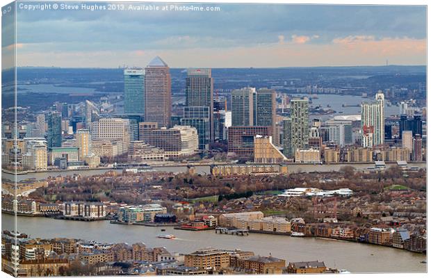 Canary Wharf viewed from The Shard Canvas Print by Steve Hughes