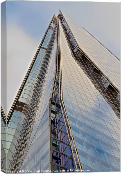Looking up The Shard Canvas Print by Steve Hughes