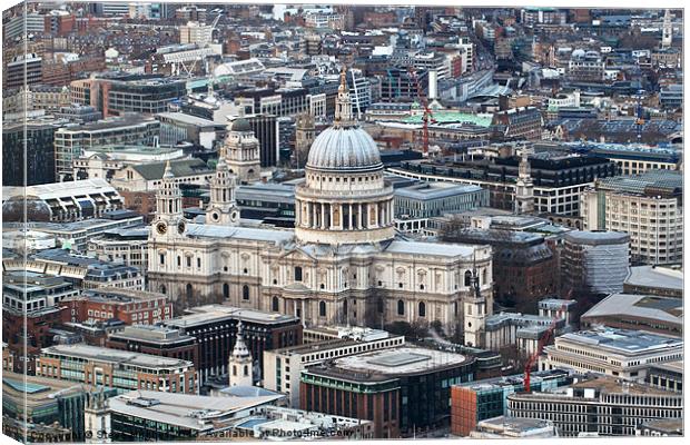St Pauls Cathedral seen from The Shard Canvas Print by Steve Hughes