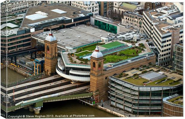 Cannon Street Station from above Canvas Print by Steve Hughes