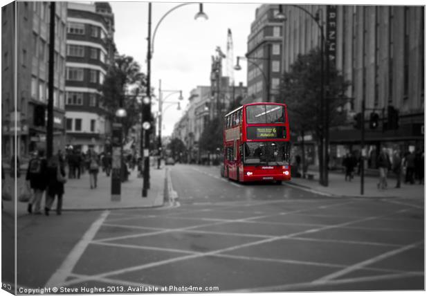 London Red Bus Route 6 Canvas Print by Steve Hughes