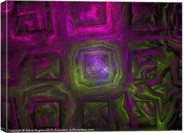Fractal squares green and pink Canvas Print by Steve Hughes
