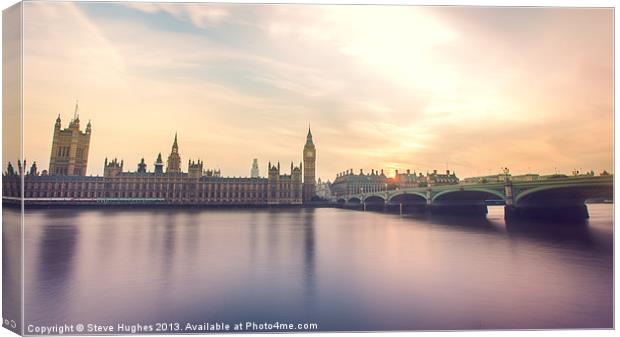 Big Ben and Westminster Bridge Canvas Print by Steve Hughes