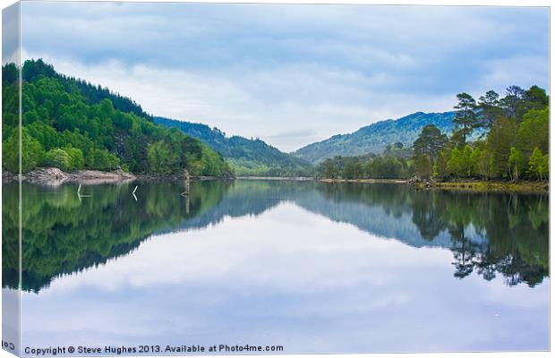 Tranquility of a Scottish Loch Canvas Print by Steve Hughes