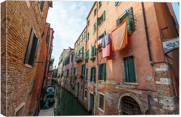 Venetian Canals Italy Canvas Print by Steve Hughes