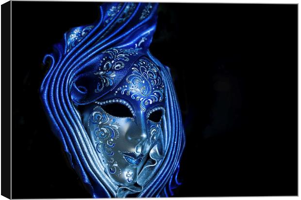 Blue Venetian Mask Canvas Print by Steve Hughes