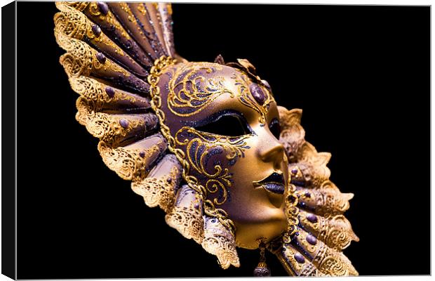 Golden Venetian Mask Canvas Print by Steve Hughes