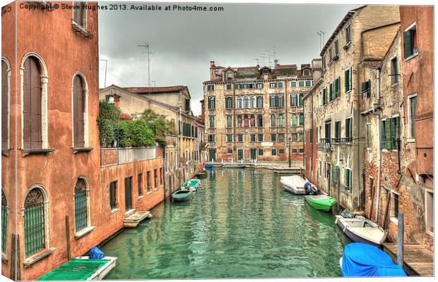 Venetian waterway Canvas Print by Steve Hughes