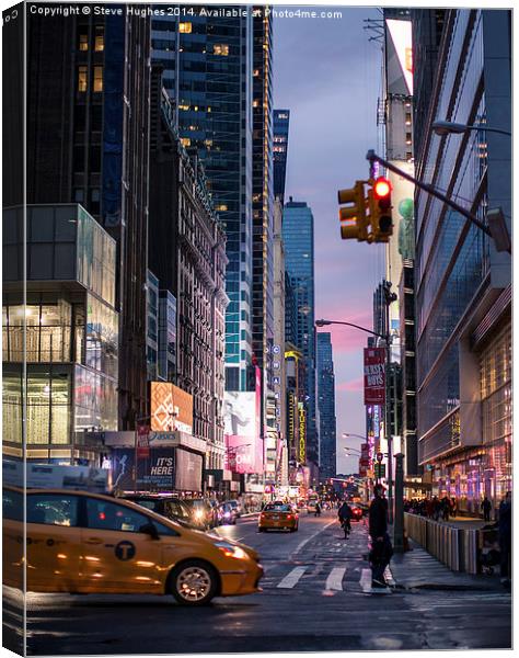  Streets of New York at dusk Canvas Print by Steve Hughes