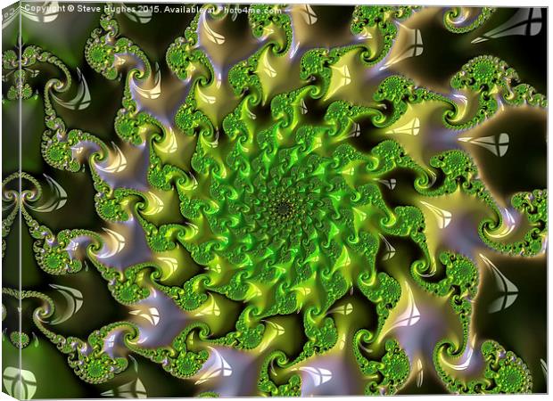  Green geometric fractals Canvas Print by Steve Hughes
