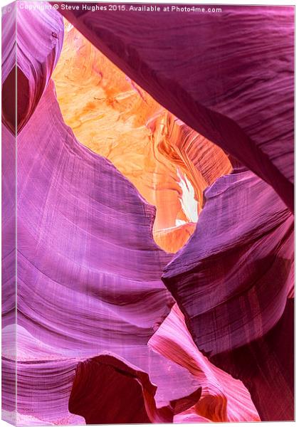  Colourful Antelope Canyon Canvas Print by Steve Hughes