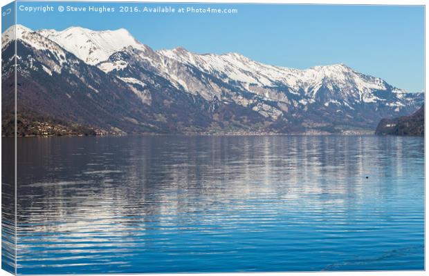 Lake Thunersee,  Interlaken Switzerland Canvas Print by Steve Hughes