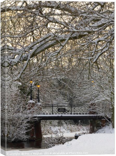 Kiln Bridge In Winter Canvas Print by Steve Hughes