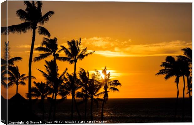 Sunset seen from Big Island Hawaii Canvas Print by Steve Hughes