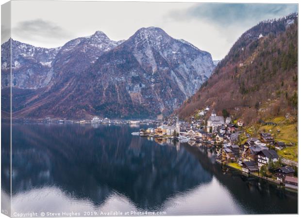 Hallstatt, Austria from above Canvas Print by Steve Hughes