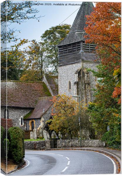 Village church in West Clandon Canvas Print by Steve Hughes