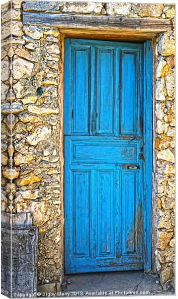 Blue door at Bornos Canvas Print by Digby Merry