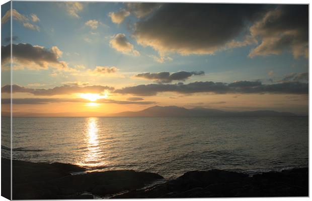 arran sunset Canvas Print by jordan  mcluckie