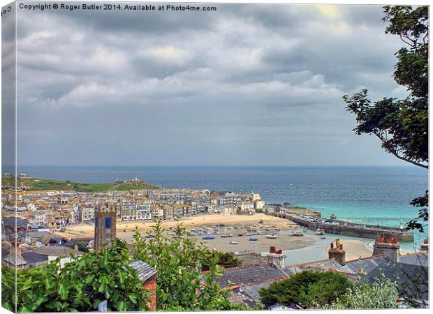  St Ives Shower Approaching Canvas Print by Roger Butler