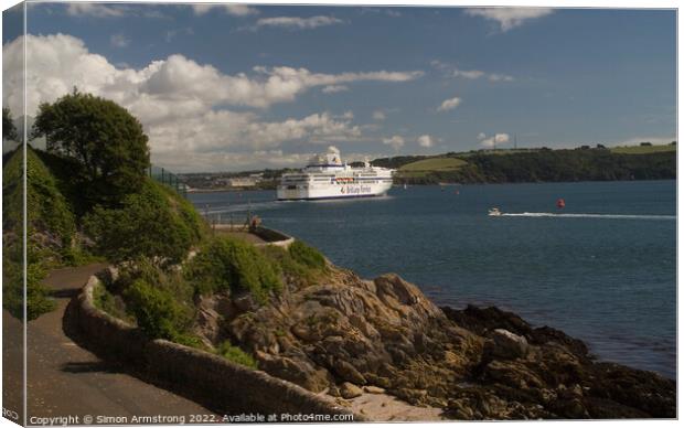 Brittany Ferries Pont Aven Canvas Print by Simon Armstrong