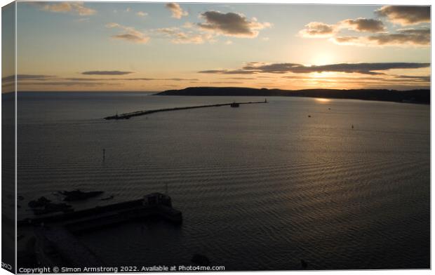 Plymouth breakwater Canvas Print by Simon Armstrong