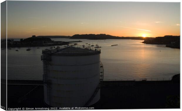 Cattewater Sunset, Plymouth Canvas Print by Simon Armstrong