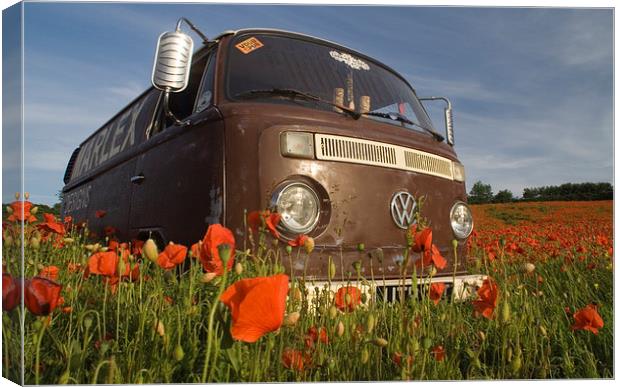 VW Camper, Marlex Canvas Print by Simon Armstrong
