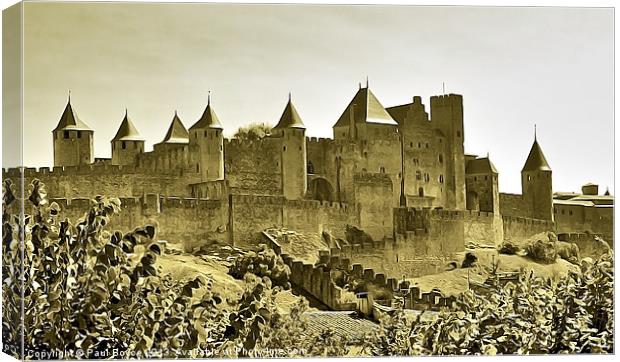Fortified City of Carcassonne Canvas Print by Paul Boyce