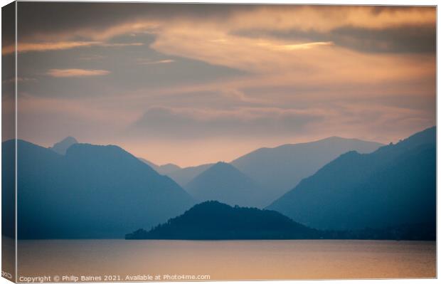 Evening on Lake Como Canvas Print by Philip Baines