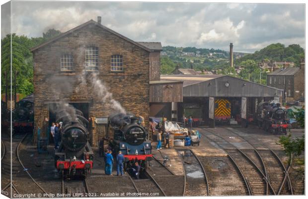 Keighley & Worth Valley Railway Yard Canvas Print by Philip Baines