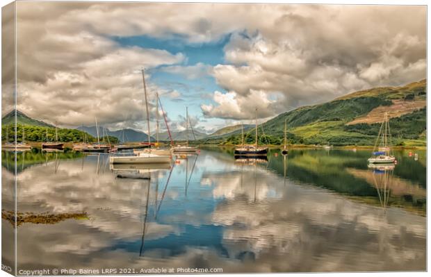 Reflections on Loch Leven  Canvas Print by Philip Baines