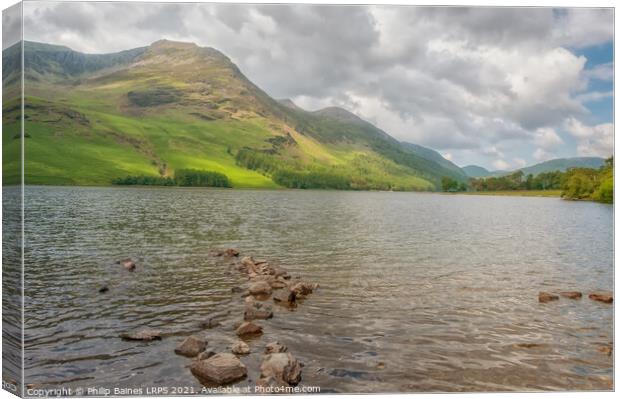 Buttermere, looking towards High Stile and Red Pik Canvas Print by Philip Baines