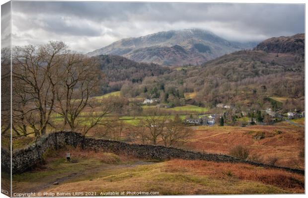Elterwater in The Langdales Canvas Print by Philip Baines
