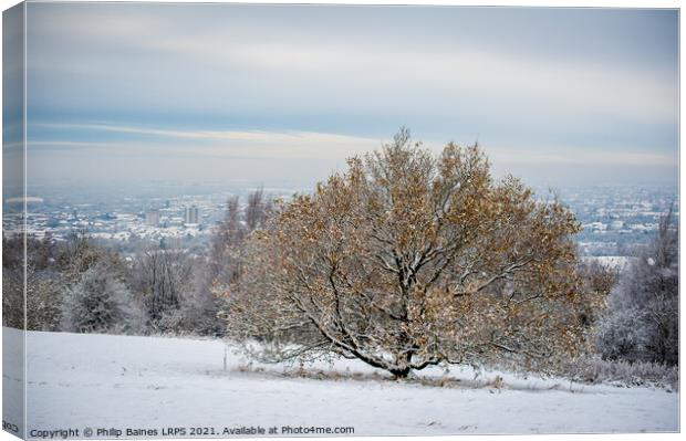 Werneth Low in Winter Canvas Print by Philip Baines