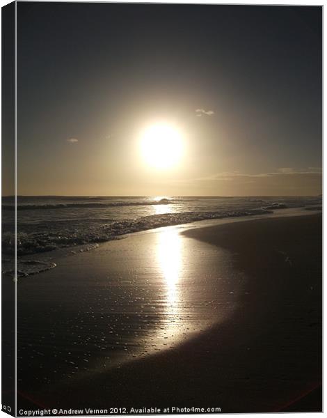Bloubergstrand Sunset Canvas Print by Andrew Vernon