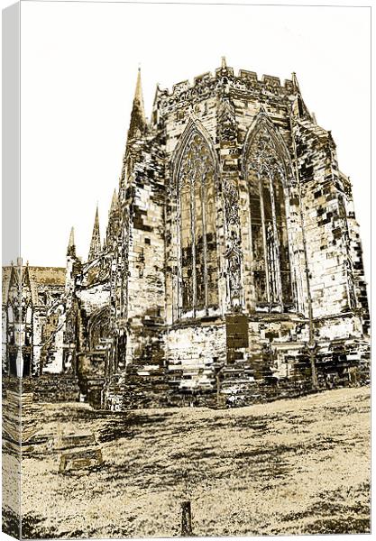 Litchfield Cathedral Canvas Print by Andrew Vernon