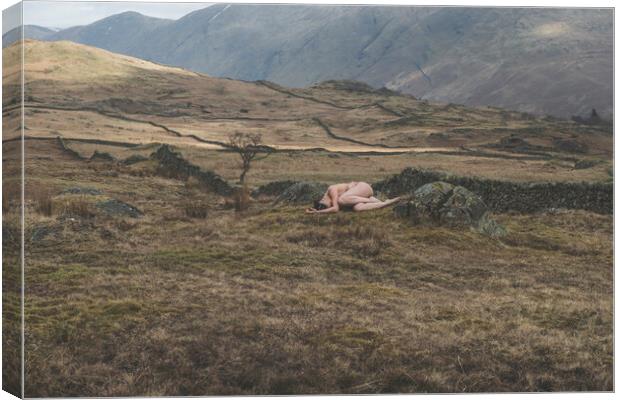 Hiraeth 001 Valentina L'Abbate - Landscape Art Nude  Canvas Print by Henry Clayton