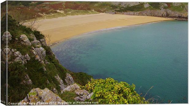 Barafundle Bay Canvas Print by Paula J James