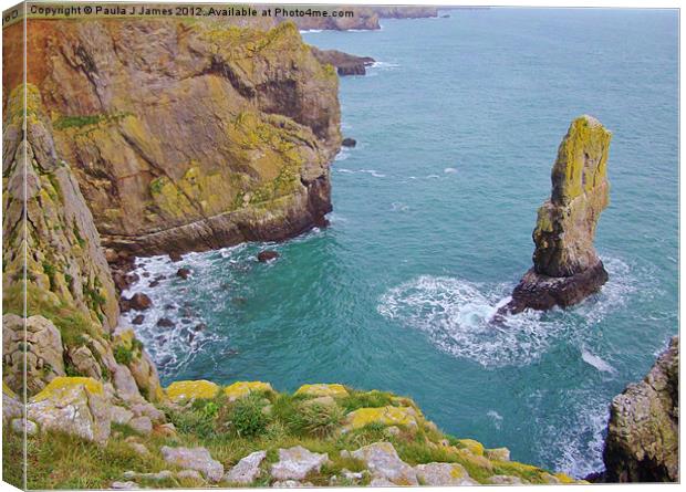 Half of Stack Rocks Canvas Print by Paula J James