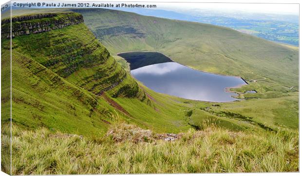 Llyn Y Fan Fach Reservoir Canvas Print by Paula J James