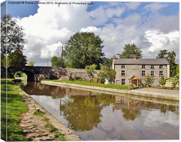 Monmouthshire & Brecon Canal Canvas Print by Paula J James