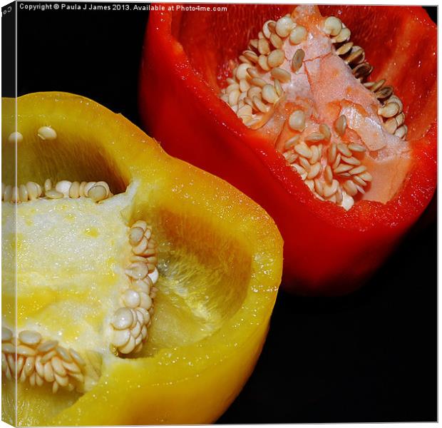 Peppers Canvas Print by Paula J James