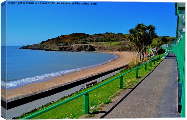 Langland Bay Canvas Print by Paula J James